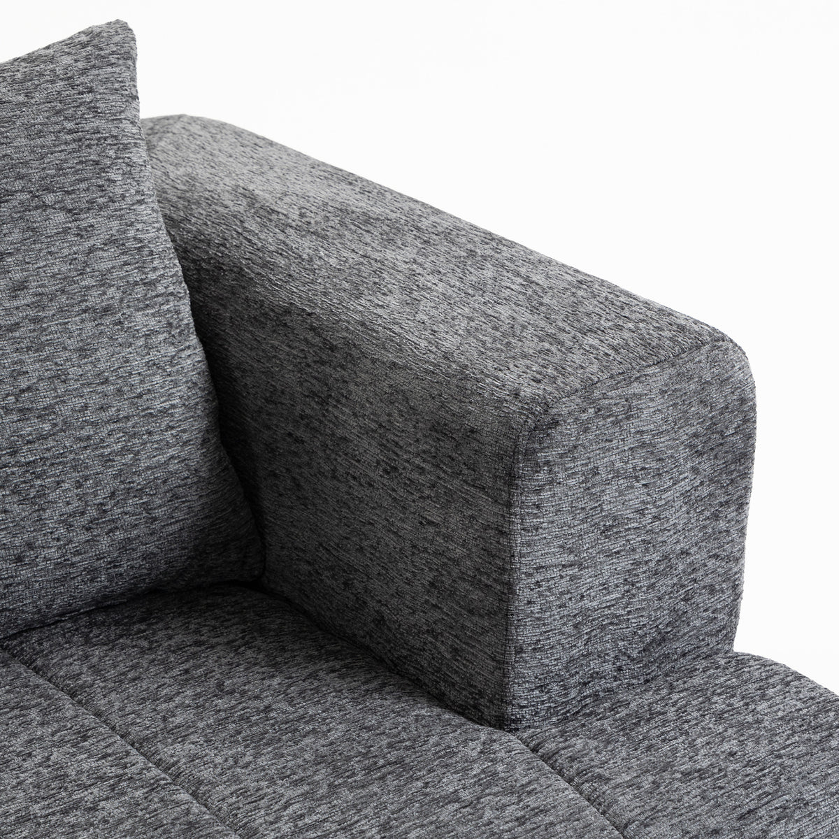 Canapé 3 places en chenille gris – 248 cm