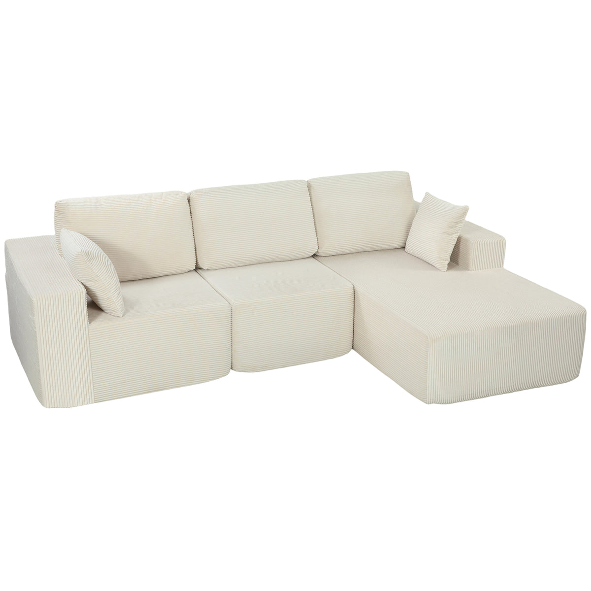Canapé d’angle modulable convertible en velours – 267 cm