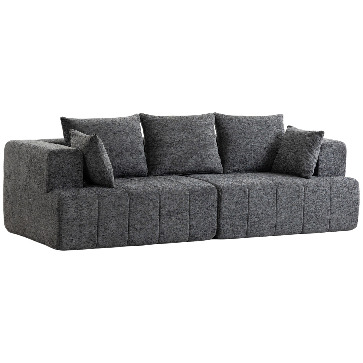 Canapé 3 places en chenille gris – 248 cm